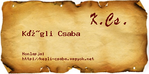 Kégli Csaba névjegykártya