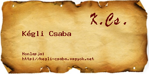 Kégli Csaba névjegykártya