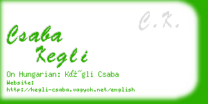 csaba kegli business card